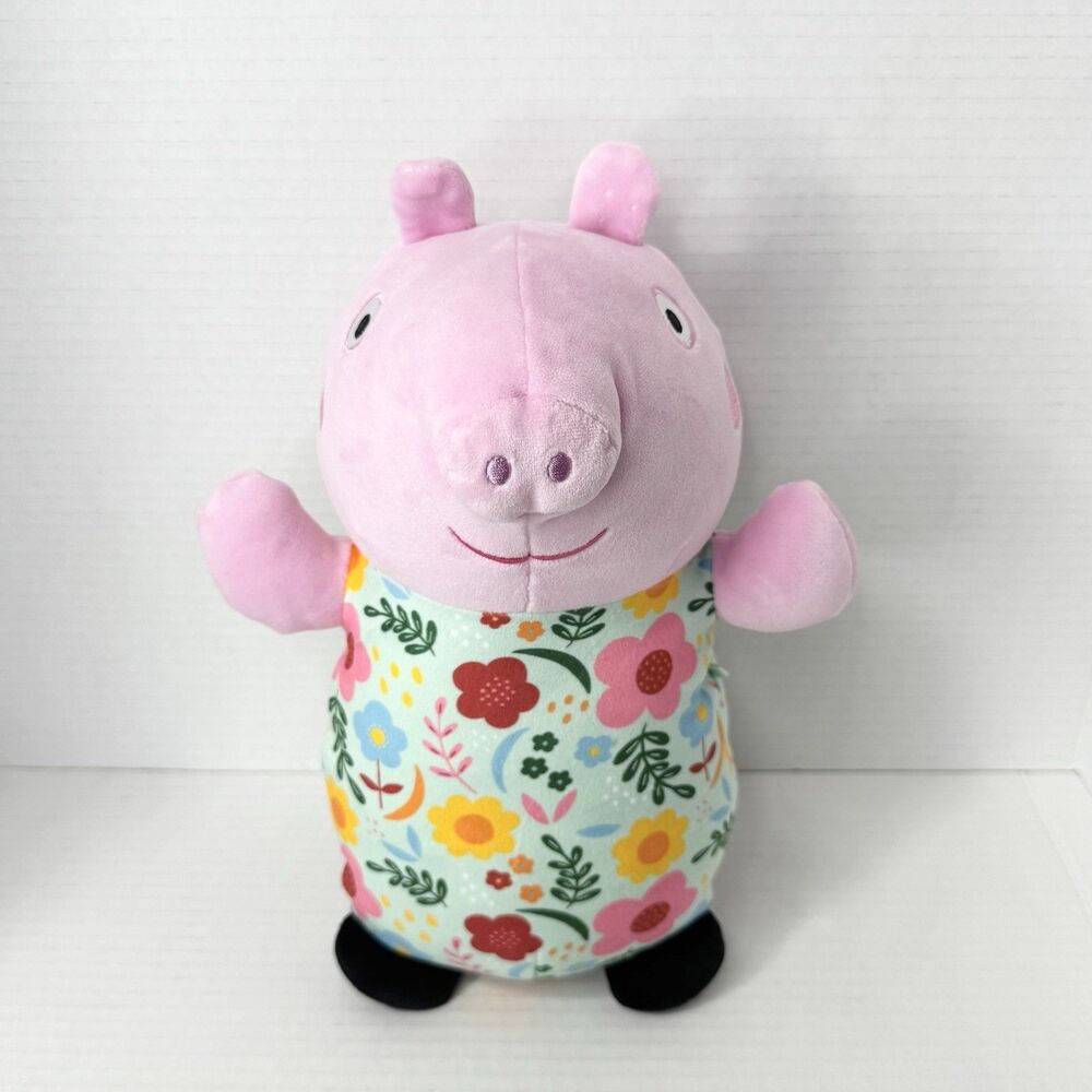 Squishmallows HugMees 12" Peppa Pig Floral Dress Push Stuffed Animal